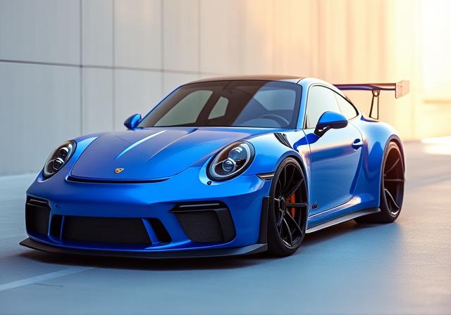 Modified Porsche 911 in stunning blue after work by Samudra Kraft.